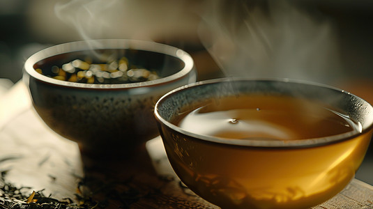 中式文艺春茶茶碗的摄影8照片