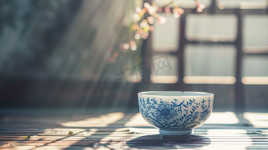 中式青花瓷茶碗的摄影29摄影照片