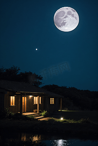 月月亮摄影照片_夜晚月色风景摄影配图2