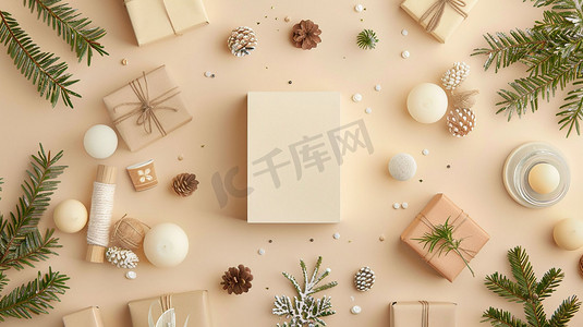 几何礼物盒子立体描绘摄影照片