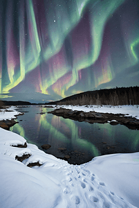 北欧极光摄影照片_极光北欧旅行风景摄影图6