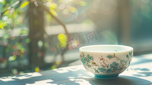 中式青花瓷茶碗的摄影13图片
