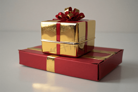 金色精致礼品盒子摄影图片7