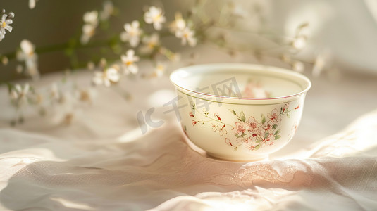青花瓷茶杯摄影照片_中式青花瓷茶碗的摄影7摄影图