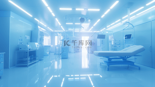 科室背景图片_蓝色场景医院检查科室内医疗设备的背景5