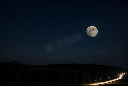 夜晚的月亮摄影配图3