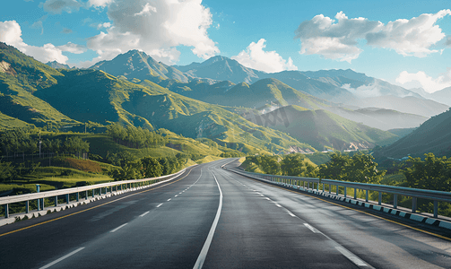 手绘路线图摄影照片_公路环境线路山中背景