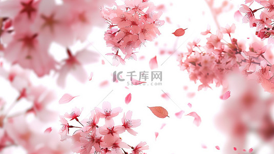 春天的樱花空中飞舞背景素材