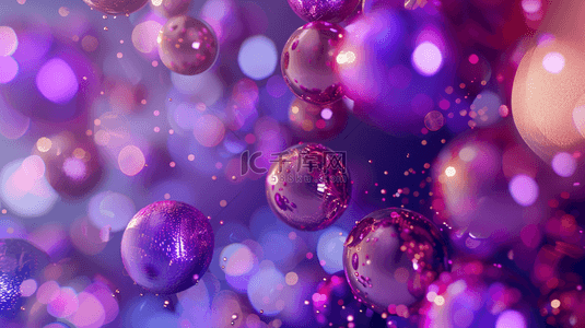 紫色简约气球星光闪耀的背景6
