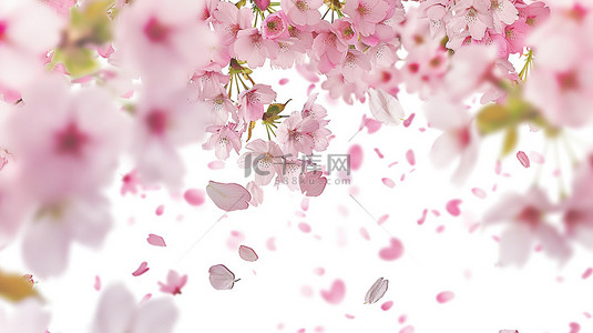 春天的樱花空中飞舞背景素材