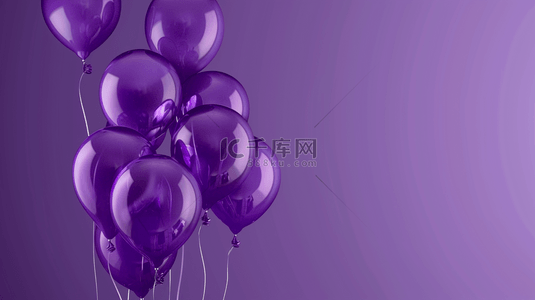 紫色简约气球星光闪耀的背景5