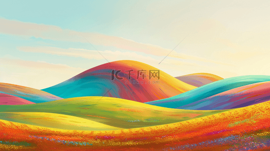 彩虹色山坡山脉线条流线质感艺术的背景1