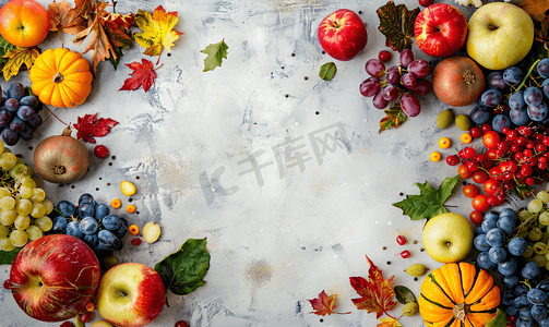 感恩节素材摄影照片_在乡土木桌上选择有机秋季果蔬的健康素食观