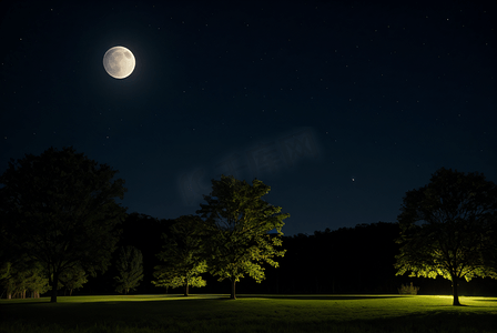 夜晚月亮与天空摄影图9
