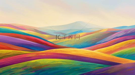 彩虹色山坡山脉线条流线质感艺术的背景2