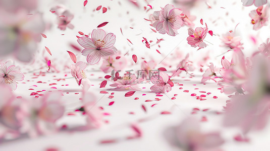 风中的花瓣背景图片_春天的樱花空中飞舞背景图