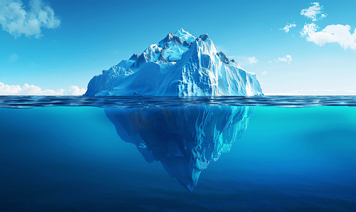 冰山背景摄影照片_冰山-安全的隐患及全球变暖的概念
