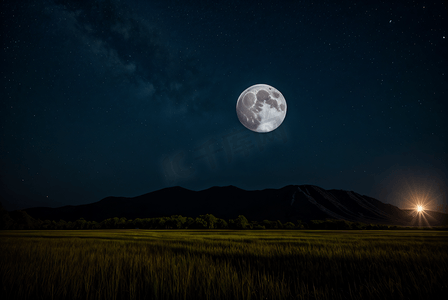 夜晚的月亮摄影配图9