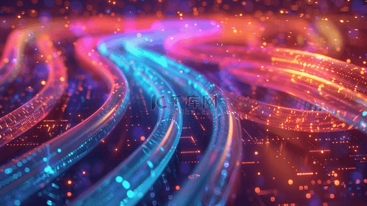 紫色汇聚光线光效科技感隧道的背景5
