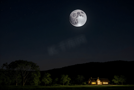 夜晚的月亮摄影图3