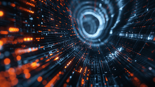 简约数据智能科技背景图片_彩色科技感数据网络光纤隧道的背景12