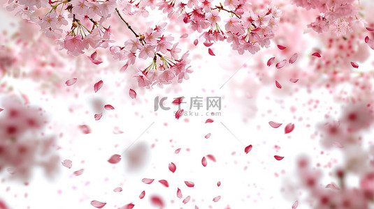 春天的樱花空中飞舞图片
