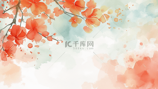 彩色梦幻树枝花朵艺术风格的背景10