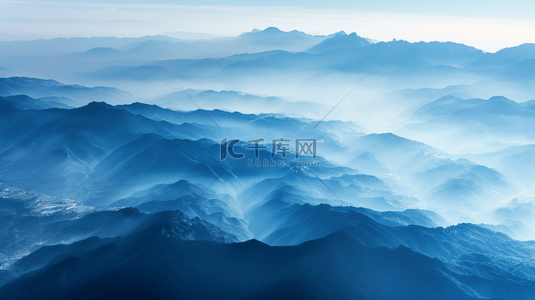 梦幻景色背景图片_深蓝色渐变梦幻朦胧山色风景风光的背景4