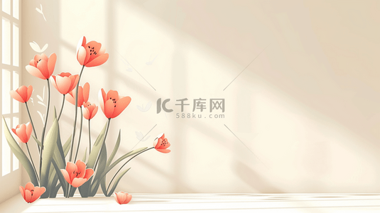 春季文艺清新背景图片_五颜六色花朵边框唯美背景23