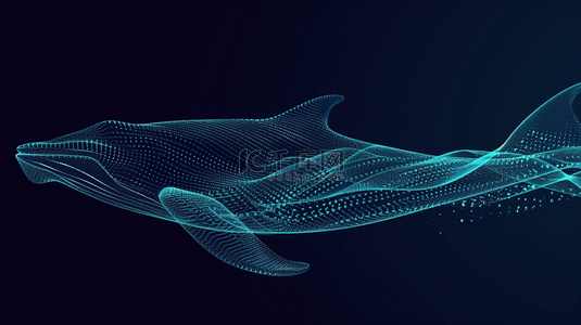 网络背景图片_蓝色数据科技网络网状大鱼的背景12