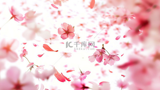 樱花飞舞背景图片_春天的樱花空中飞舞背景
