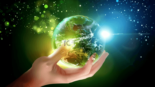 共建绿色背景图片_绿色地球保护地球世界地球日素材