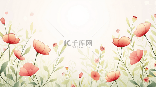 春季文艺清新背景图片_五颜六色花朵边框唯美背景16