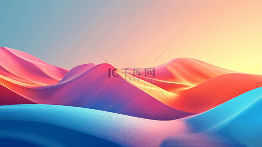 山太阳背景图片_彩色渐变梦幻先天山坡山脉的背景2