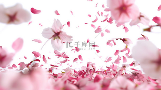 樱花飞舞背景图片_春天的樱花空中飞舞背景