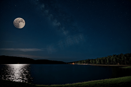 夜晚的月亮摄影配图7