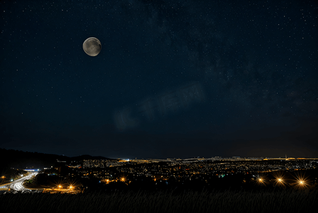 夜晚的月亮摄影照片_夜晚的月亮摄影图5