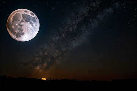 夜晚的月亮摄影配图4