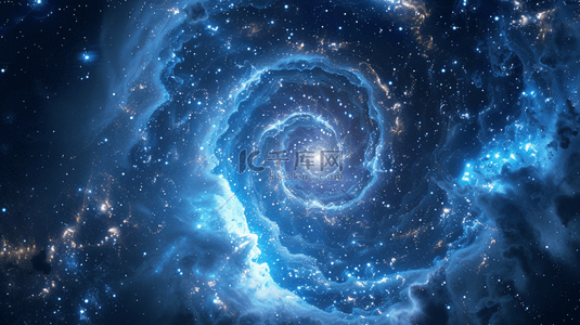 科学手抄背景图片_蓝色科技网状旋转星光闪耀的背景1