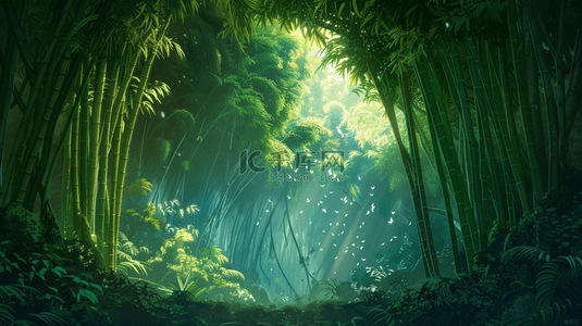 纹理森林背景图片_春天阳光下森林竹林里树叶纹理的背景5