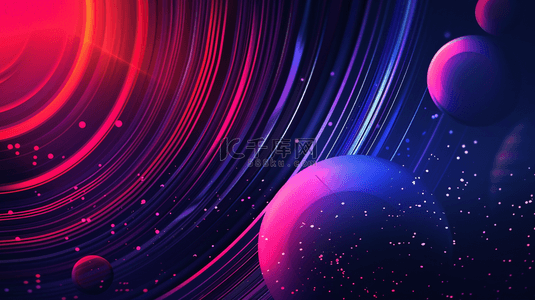 科技质感星空背景图片_彩色曲线流线宇宙星空的背景5