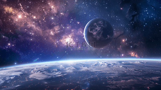 深色星空宇宙行星的运行的背景2