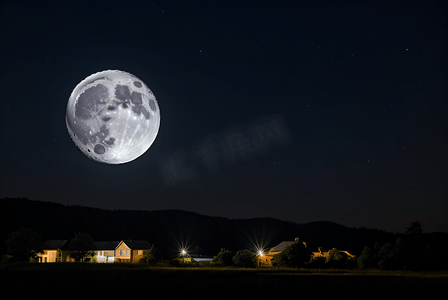 夜晚的月亮摄影图4