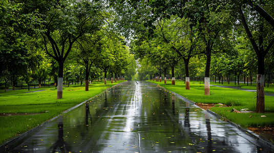 下雨天的公园摄影2