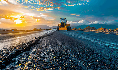 油漆桶效果摄影照片_道路建设理念