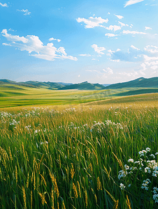 这条河摄影照片_内蒙古大草原天然牧场