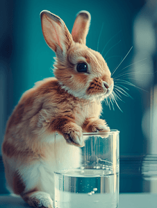 动物实验摄影照片_实验中的小兔子