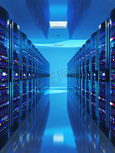 电化学体系摄影照片_通信和互联网的网络服务器机房