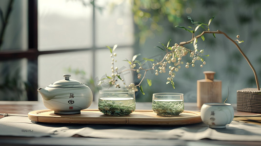 春季品茶赏茶茶艺高清摄影图