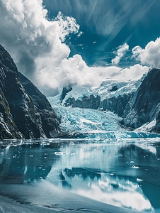 新西兰冰川峭壁